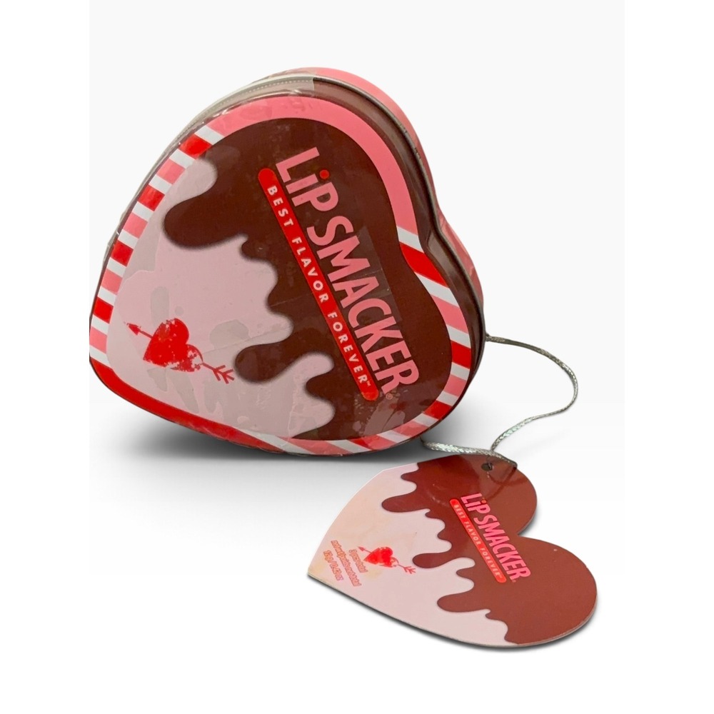 Lip Smacker Heart Tin 3 Piece Lip Balm Set Coconut Caramel Chocolate Gift Set